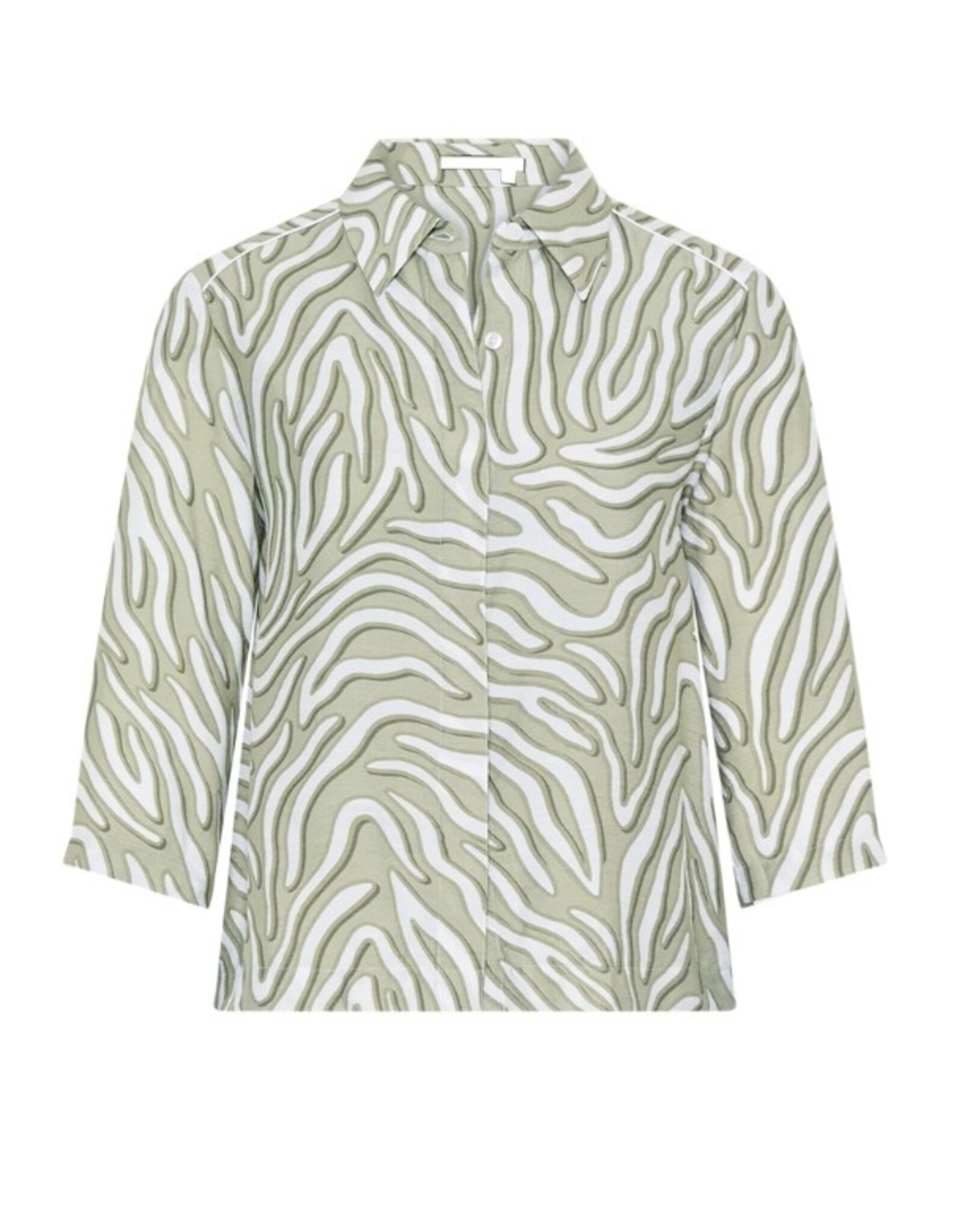 Marc Aurel Blouse Blad Motief Kaki