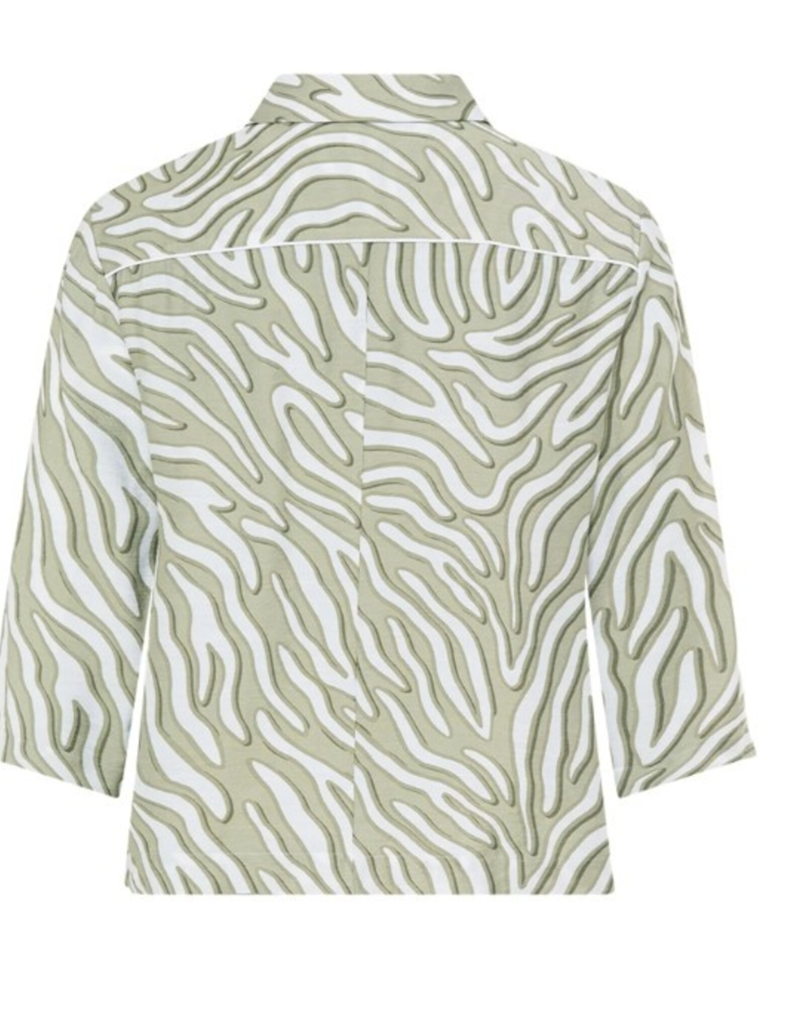 Marc Aurel Blouse Blad Motief Kaki