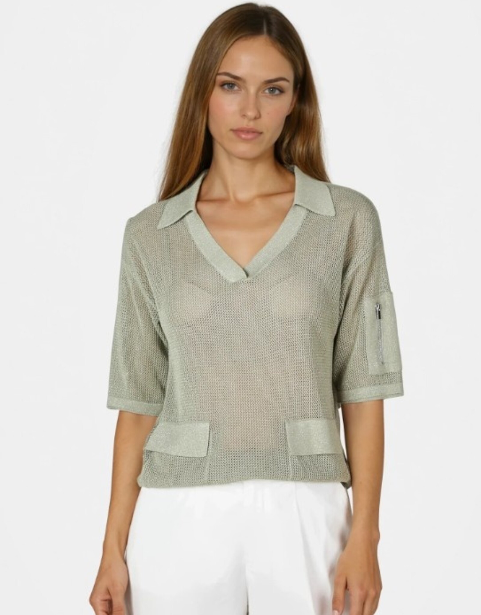 Marc Aurel Polo Pullover Khaki Varied