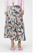 Marc Aurel Maxi Rok Met Bladprint Kaki