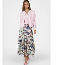 Marc Aurel Maxi Rok Met Bladprint Kaki