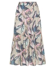 Marc Aurel Maxi Rok Met Bladprint Kaki