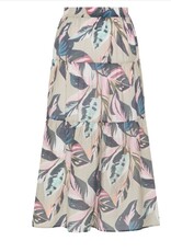 Marc Aurel Maxi Rok Met Bladprint Kaki