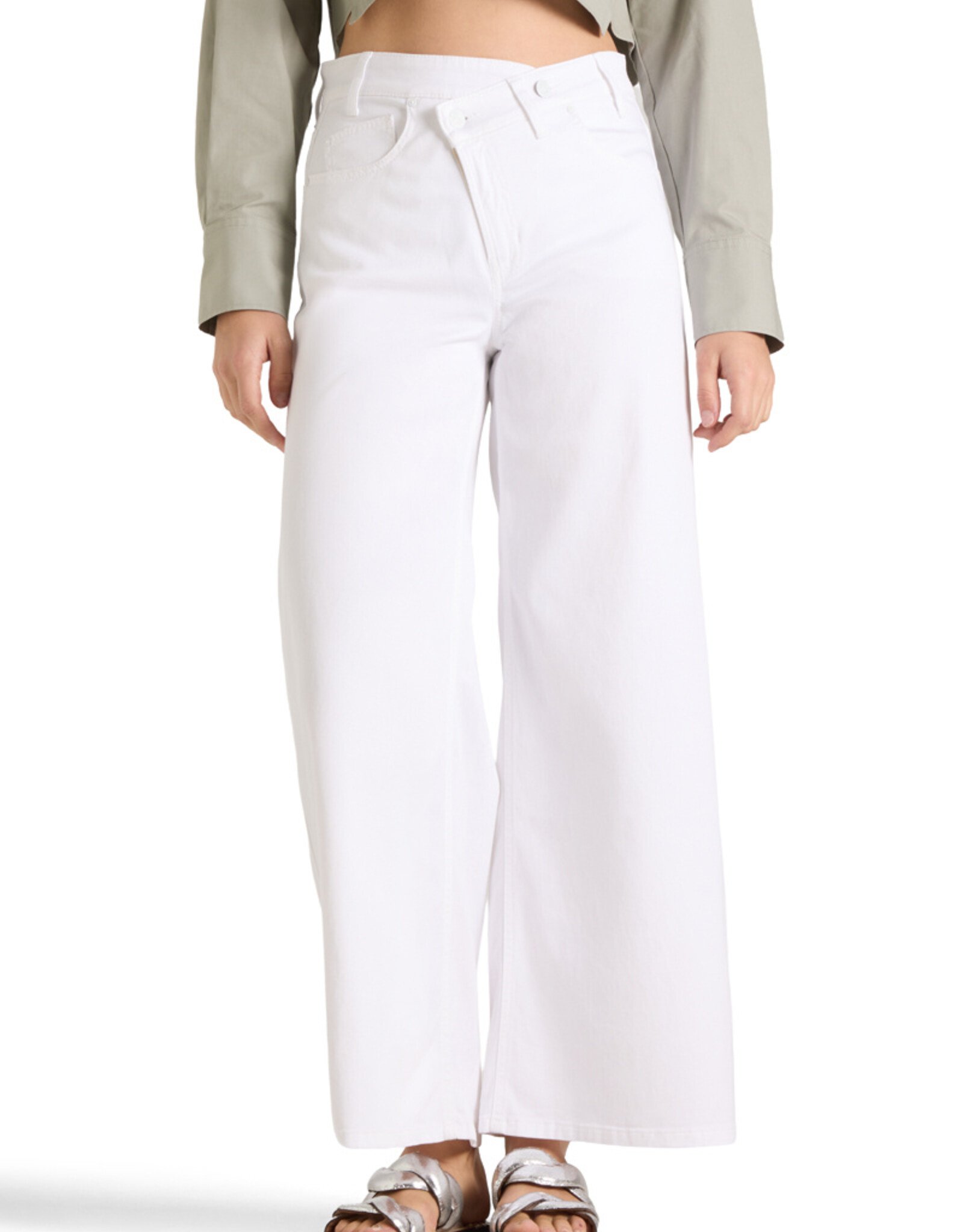 Cambio Pantalon Baggy Asymmetrical   Pure White