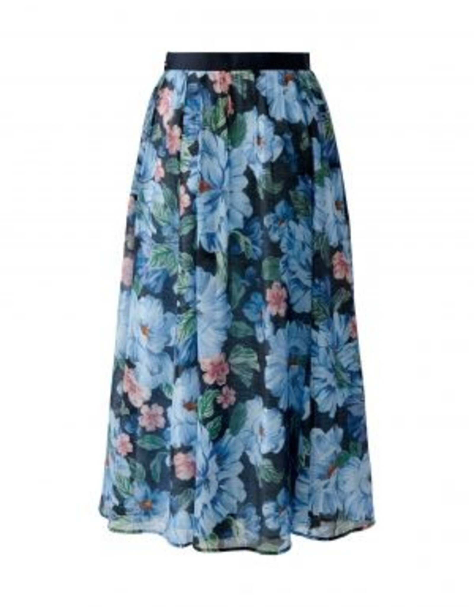 Oui Rok Lang Bloemenprint D-Blauw