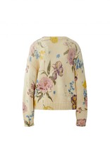 Oui Pullover Bloem Print Pastel Tinten