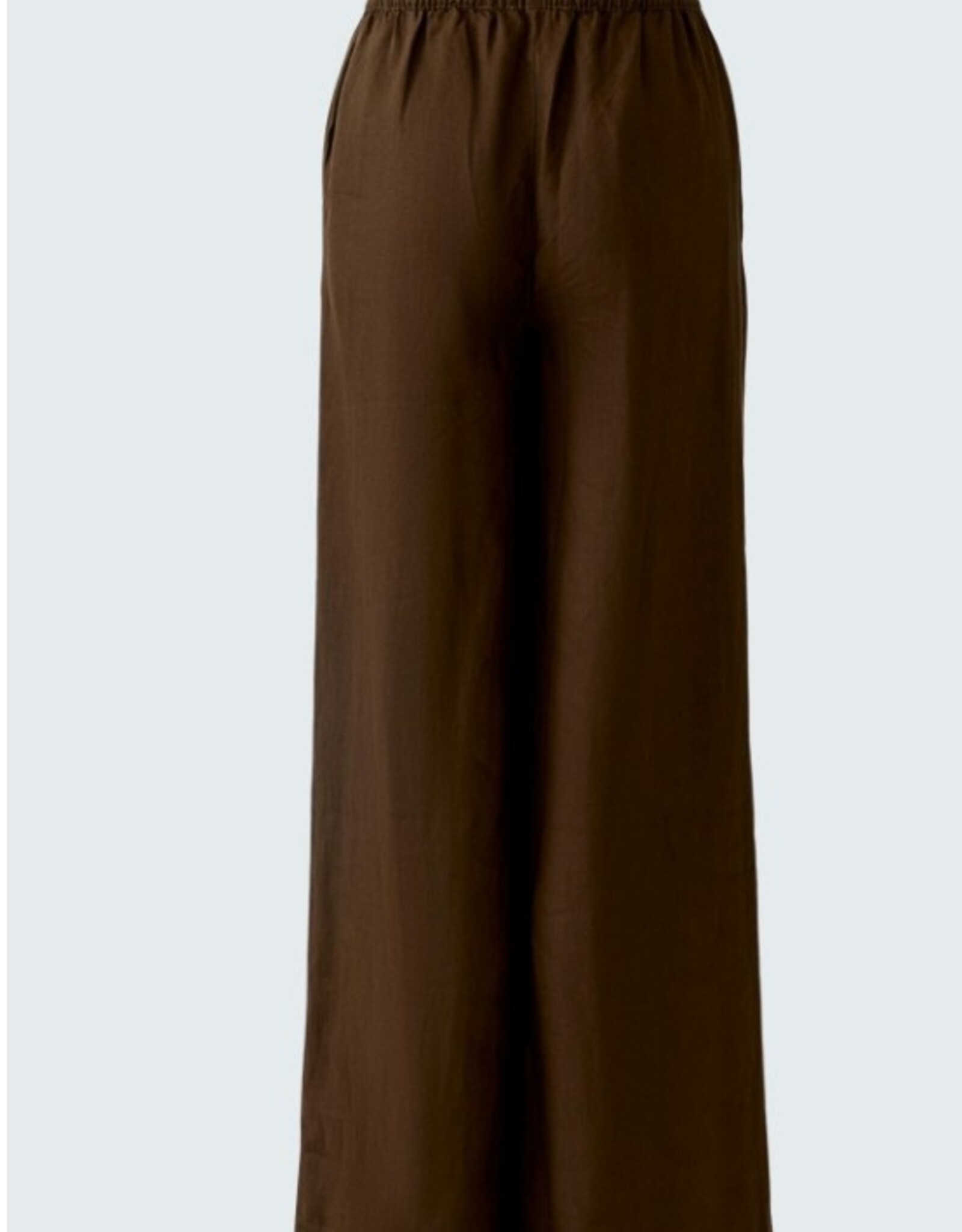 Oui Pantalon Linnen D Bruin