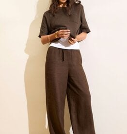Oui Pantalon Linnen D Bruin