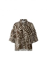 Oui Blouse Print Bruin/Off White