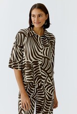 Oui Blouse Print Bruin/Off White
