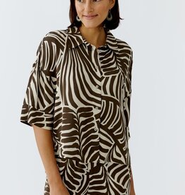 Oui Blouse Print Bruin/Off White