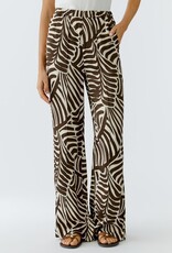 Oui Pantalon Print Bruin/Off White