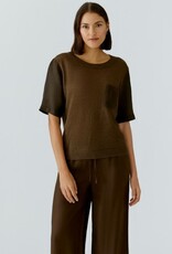 Oui Pullover K-Mouw Linnen bruin
