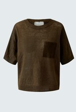 Oui Pullover K-Mouw Linnen bruin