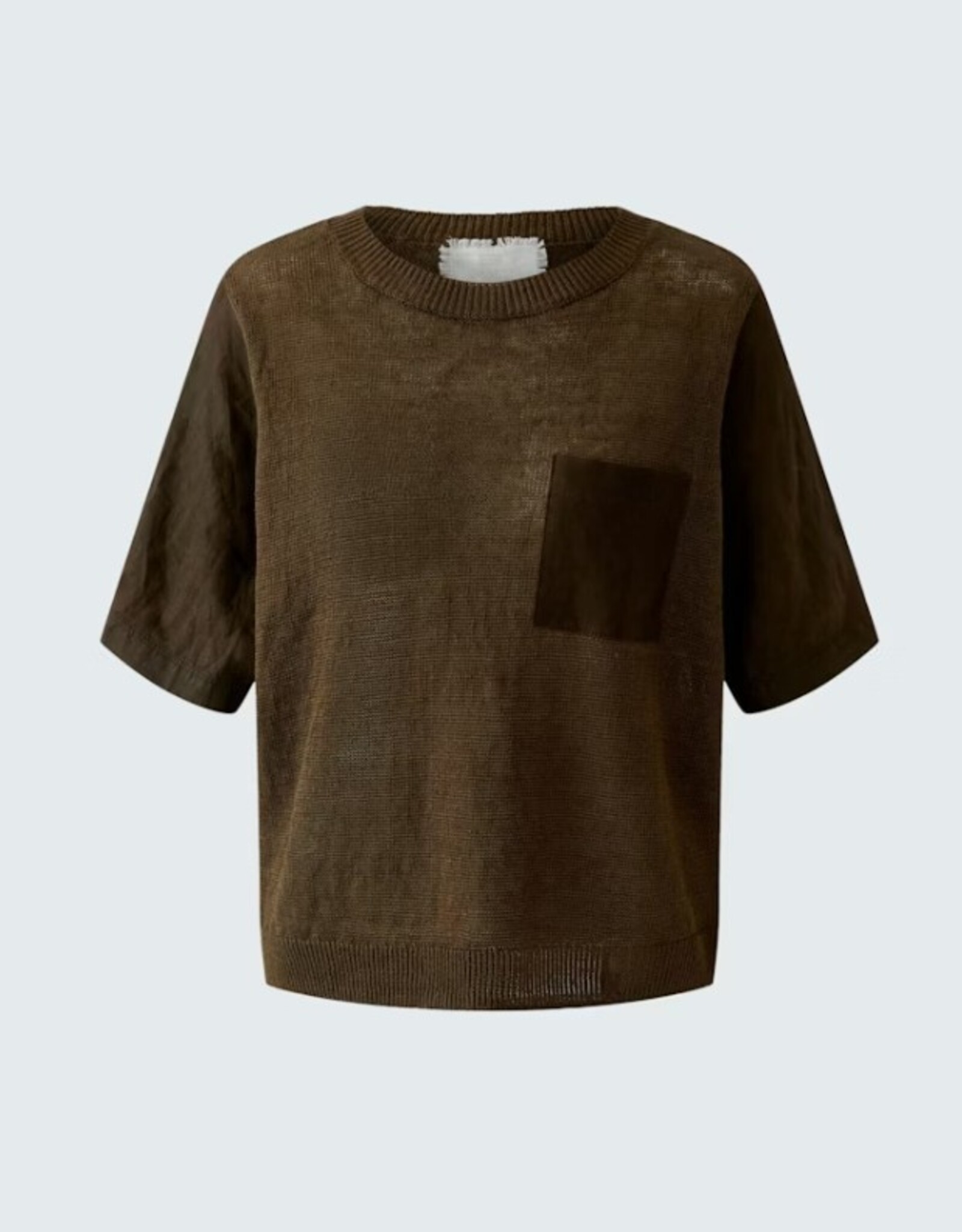 Oui Pullover K-Mouw Linnen bruin