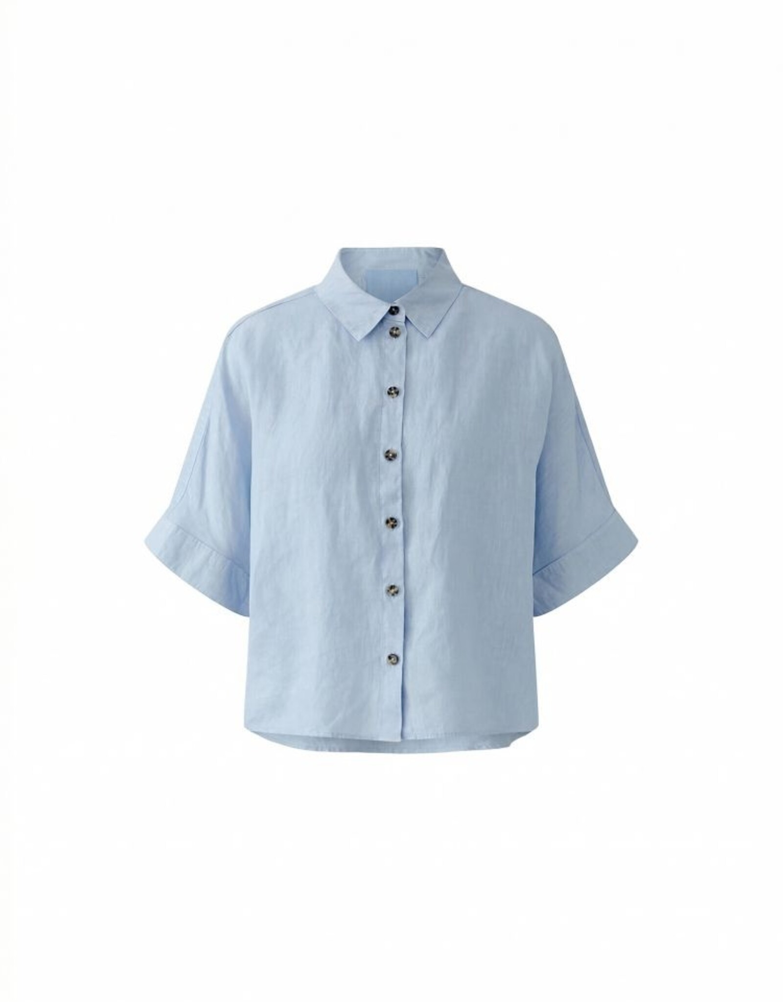 Oui Blouse Linnen K-Mouw L-Blauw