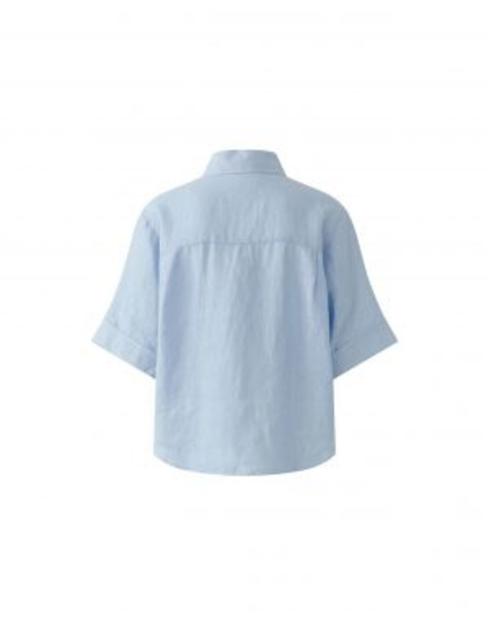 Oui Blouse Linnen K-Mouw L-Blauw
