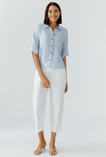 Oui Blouse Linnen K-Mouw L-Blauw