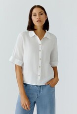 Oui Blouse Linnen K-Mouw Wit