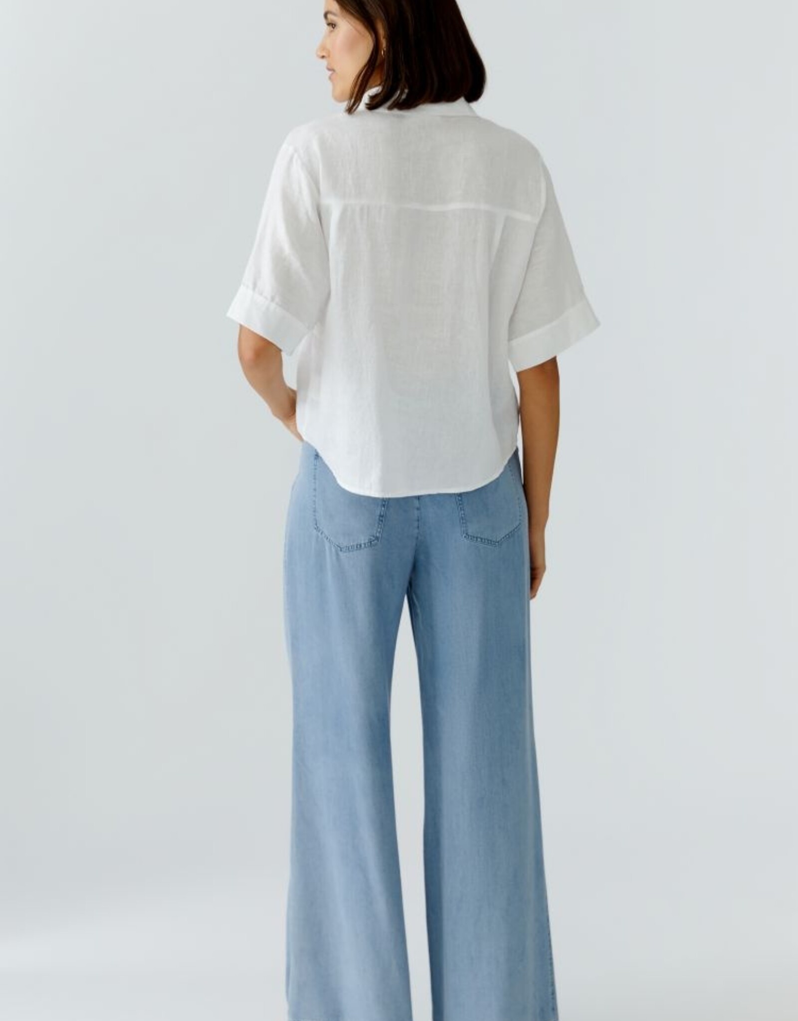 Oui Blouse Linnen K-Mouw Wit