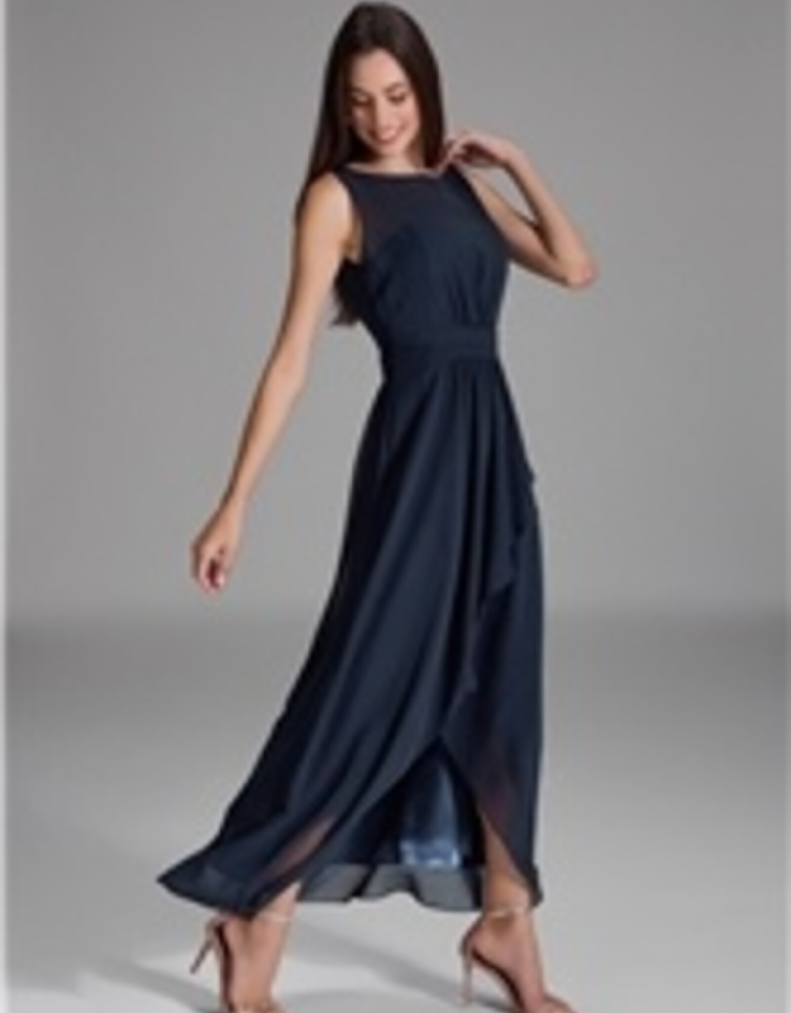 Swing Jurk Lang Mouwloos  Mullet Skirt Navy