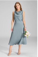 Swing Jurk Waterfal Hals Ice Bleu