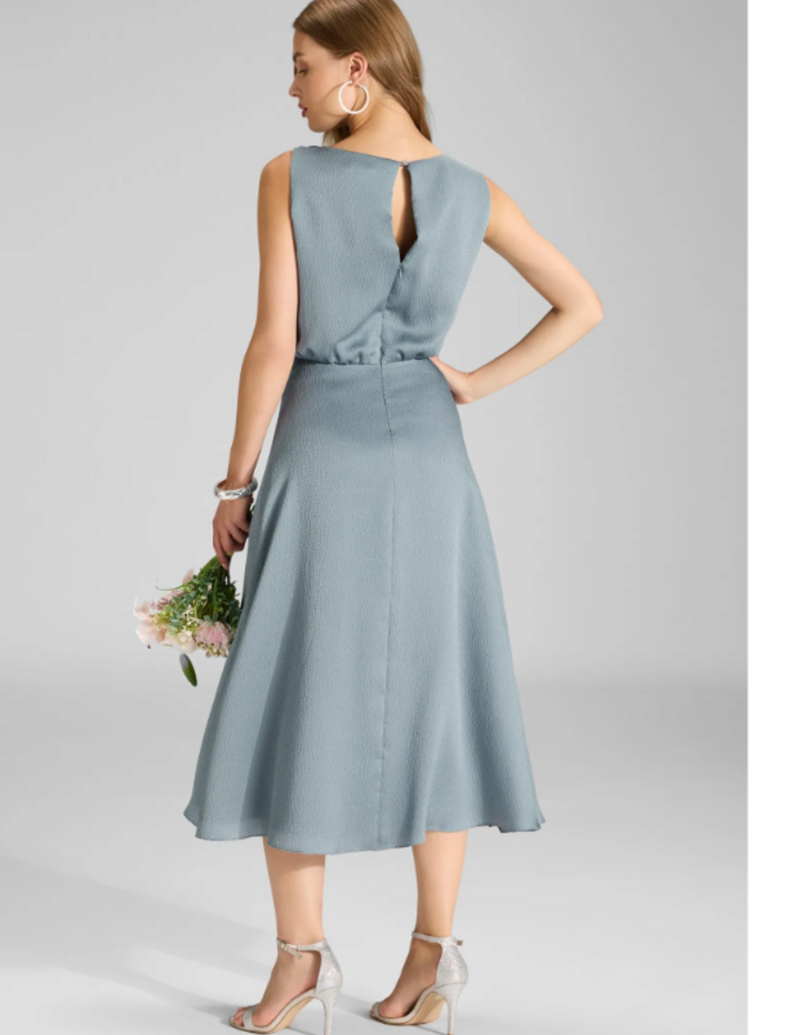 Swing Jurk Waterfal Hals Ice Bleu