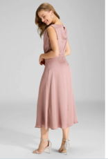 Swing Jurk Satin With Waterfal Neck Blush Rose