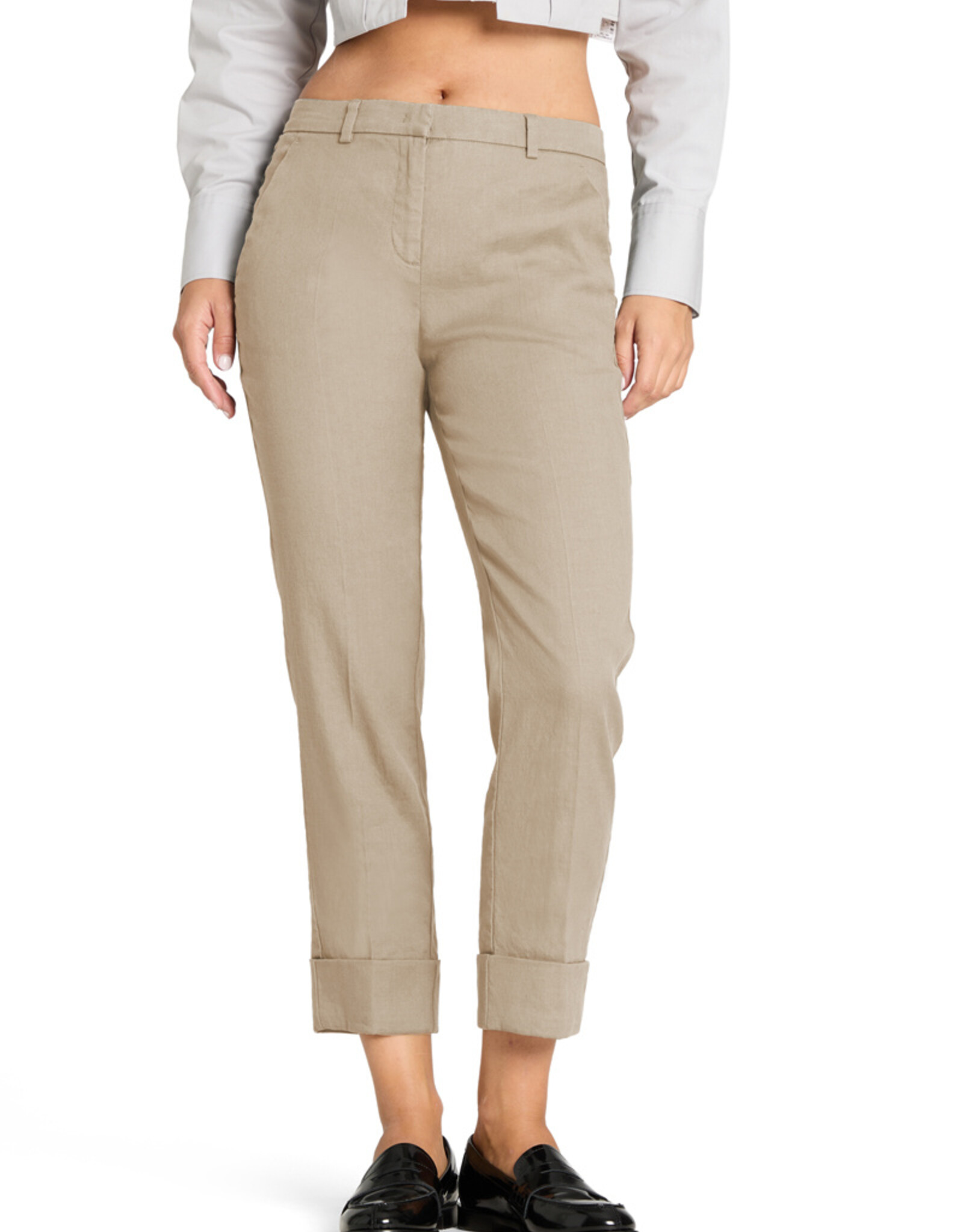 Cambio Pantalon Krystal Summer Linen Stretch Biscuit Suede