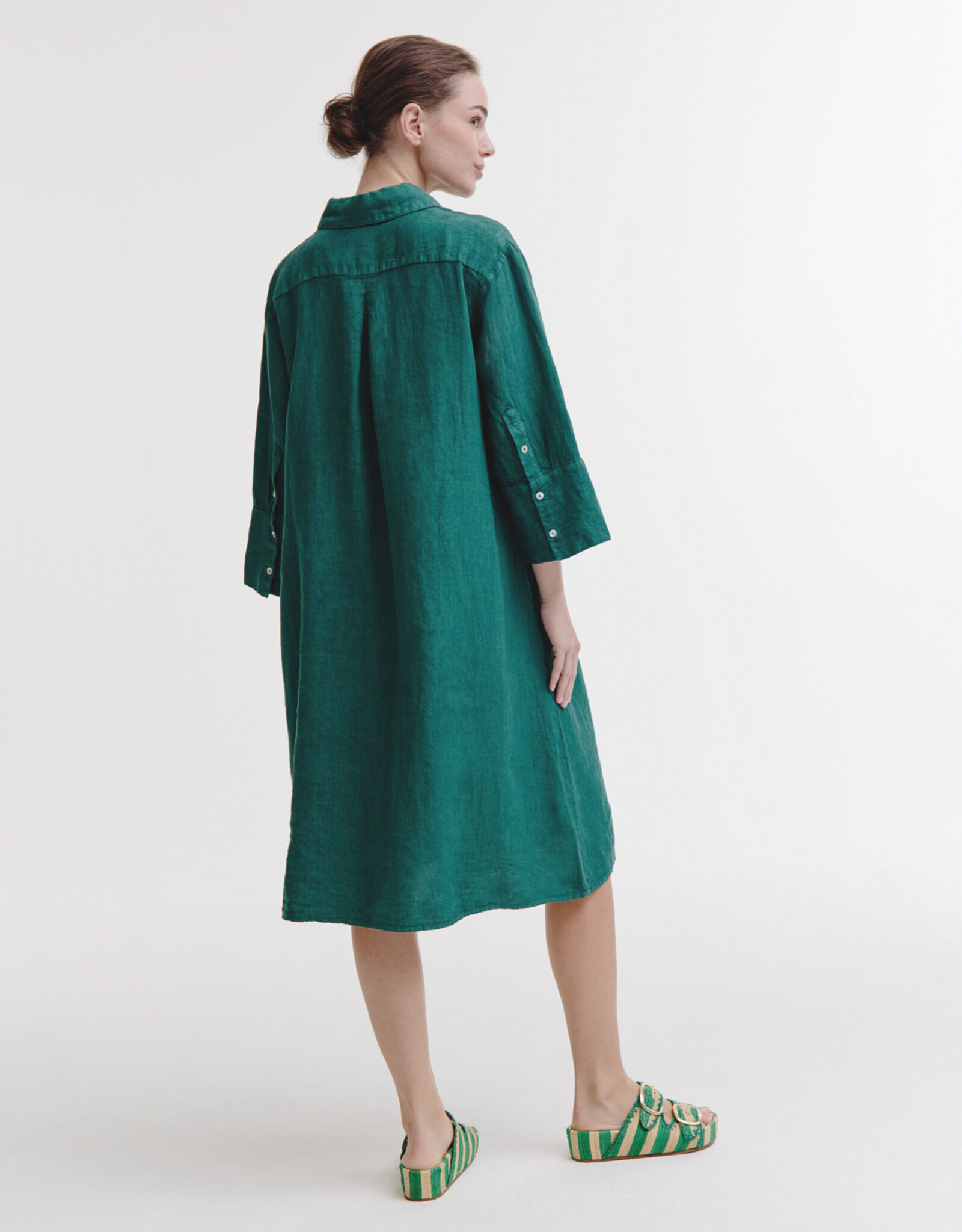 Josephine &CO Bailyn Overhemd Jurk Linnen Dark Green