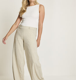 Para MI Pantalon Lizzy Flowly Linen Light Olive