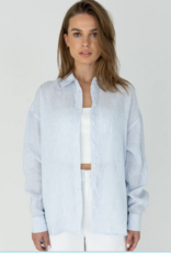 Moscow Blouse Button Stripe Light Bleu