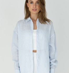Moscow Blouse Button Stripe Light Bleu