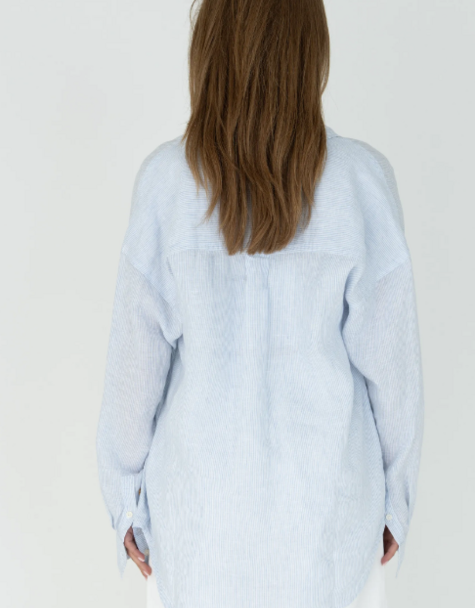 Moscow Blouse Button Stripe Light Bleu