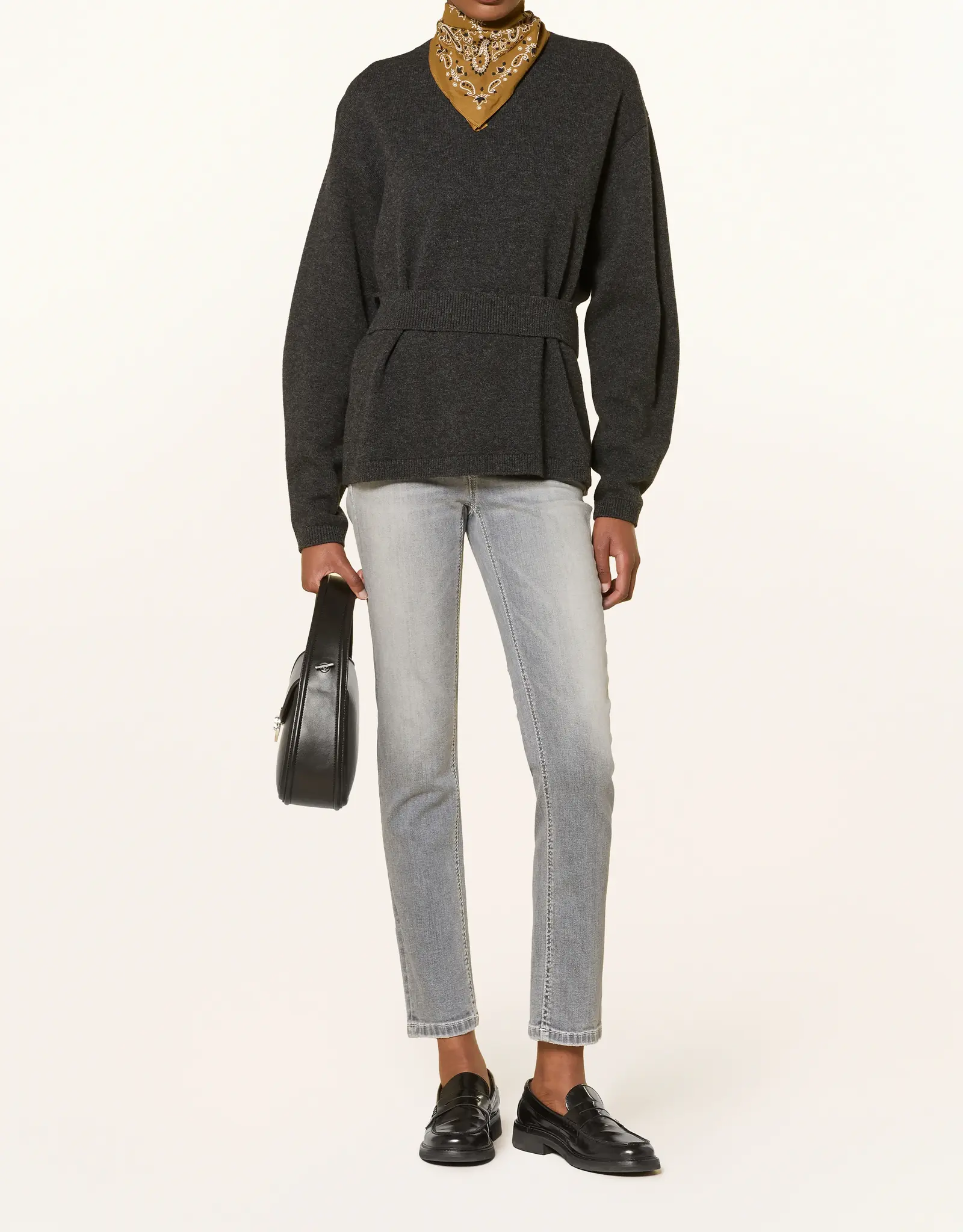 Cambio Piper Short Contrast Blaeched Light Grey