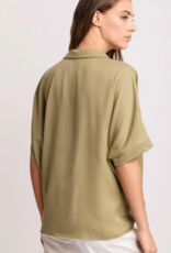 Kocca Blouse Basilide Verde L-Groen Aangeknipte Mouw