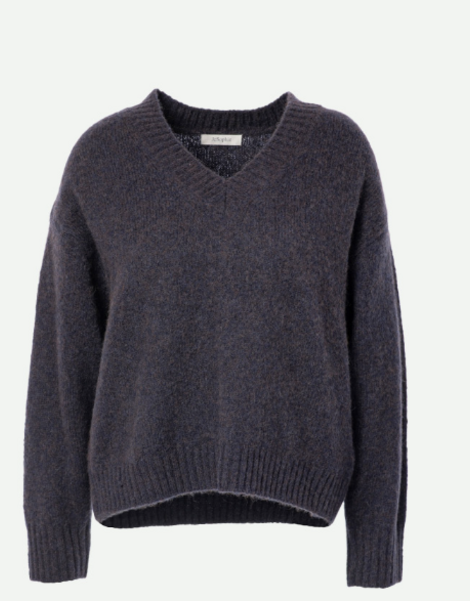 JcSophie Perlette Pullover V-Hals Dark Blue Melange