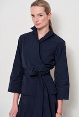 LaSalle Side Warp Blouse Navy