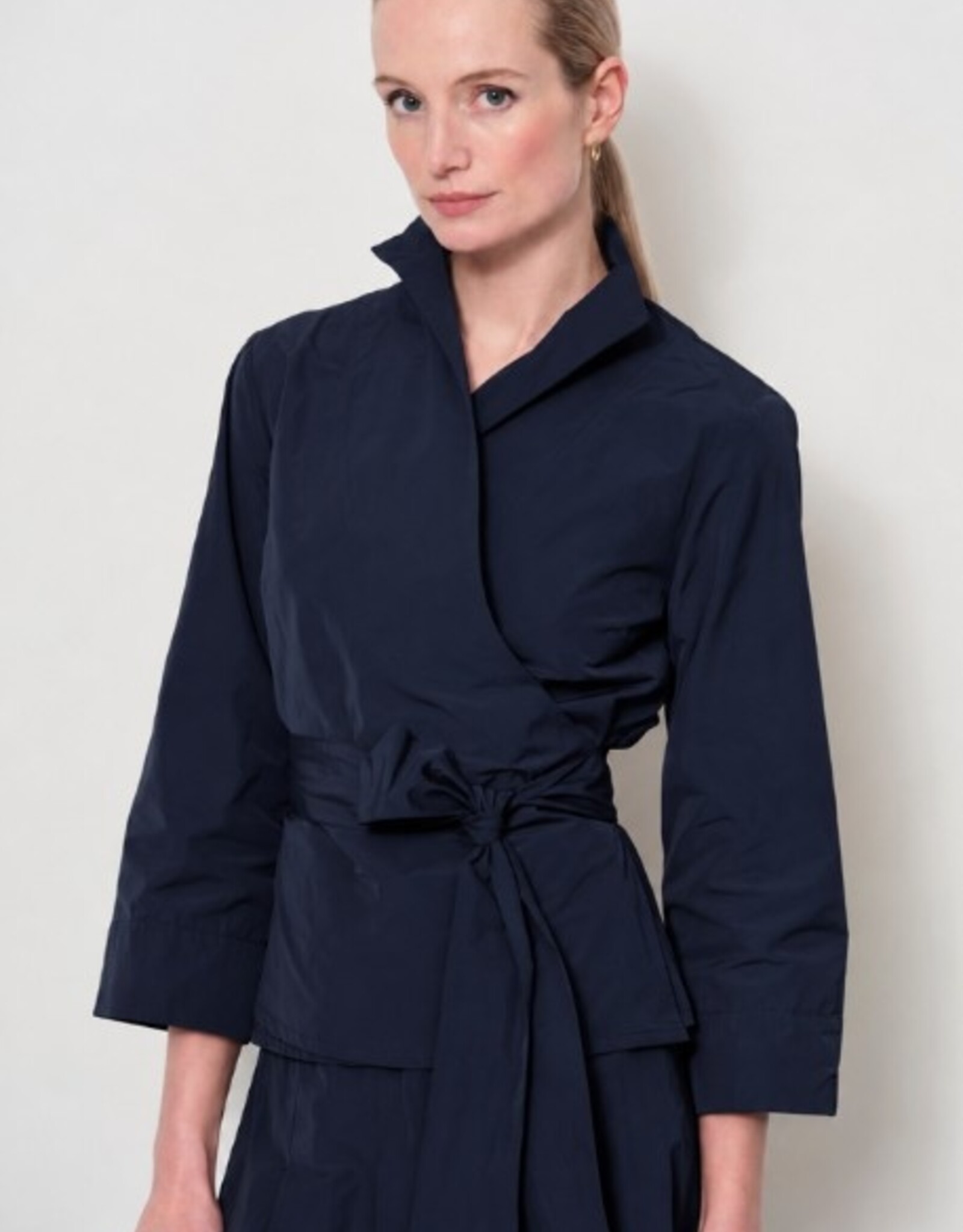 LaSalle Side Warp Blouse Navy
