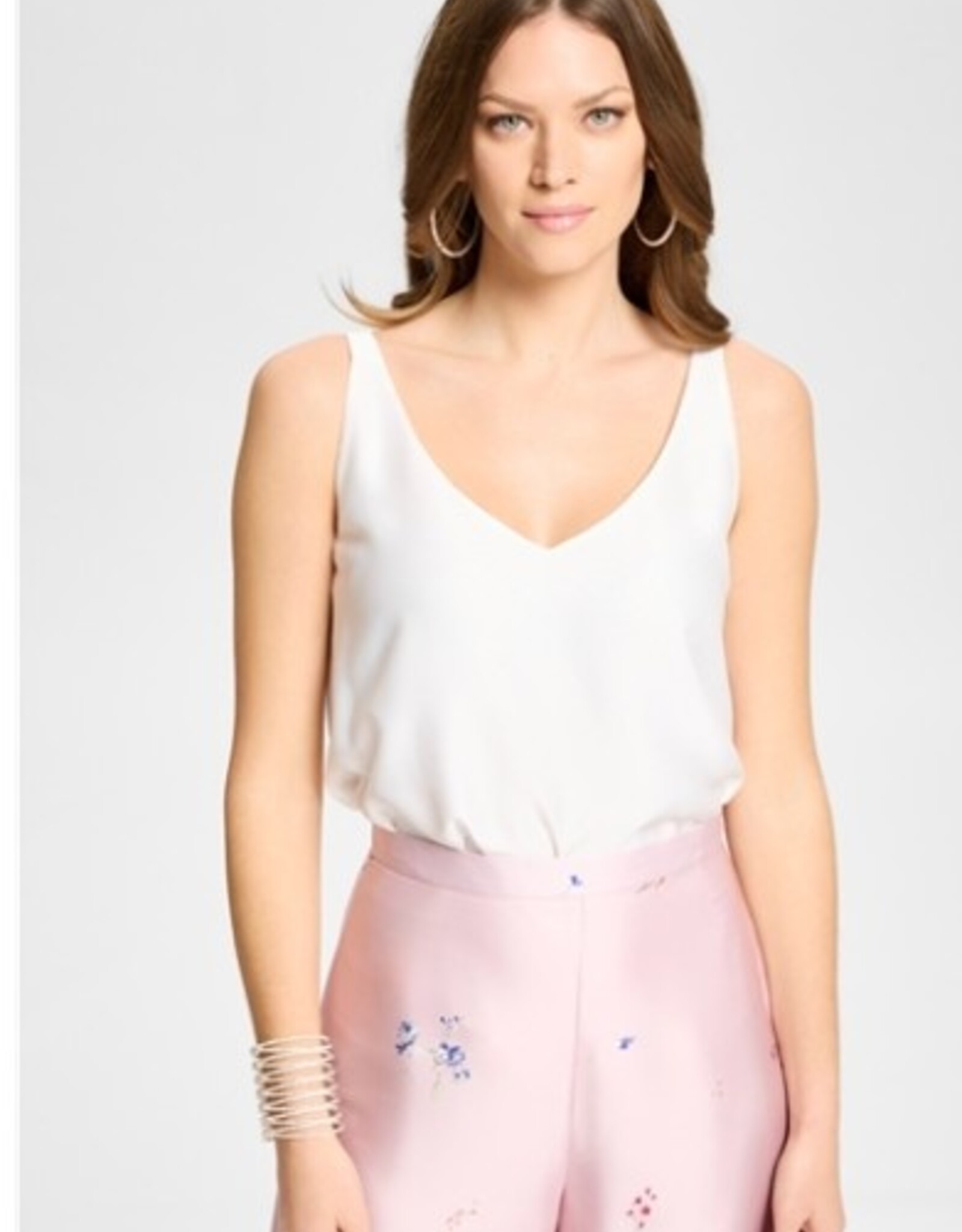Swing Top Satijn Chiffon Wit