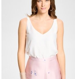 Swing Top Satijn Chiffon Wit
