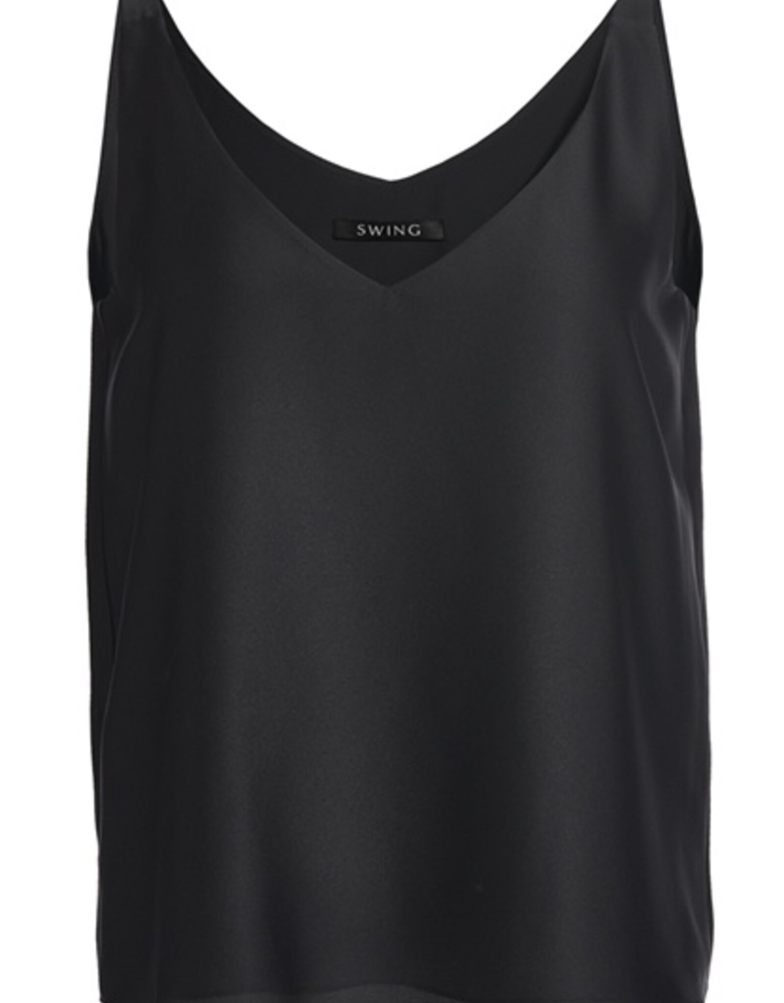 Swing Glanzende Top Satijn Chiffon Black