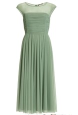 Swing Jurk Cocktail Mesh Gathered Corsage Pistachio Green