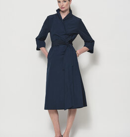 LaSalle Side Warp Dress Navy Taft