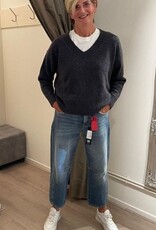 JcSophie Perlette Pullover V-Hals Dark Blue Melange