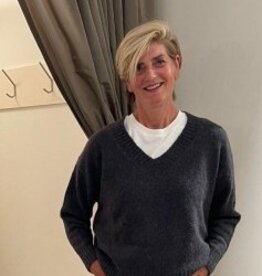 JcSophie Perlette Pullover V-Hals Dark Blue Melange
