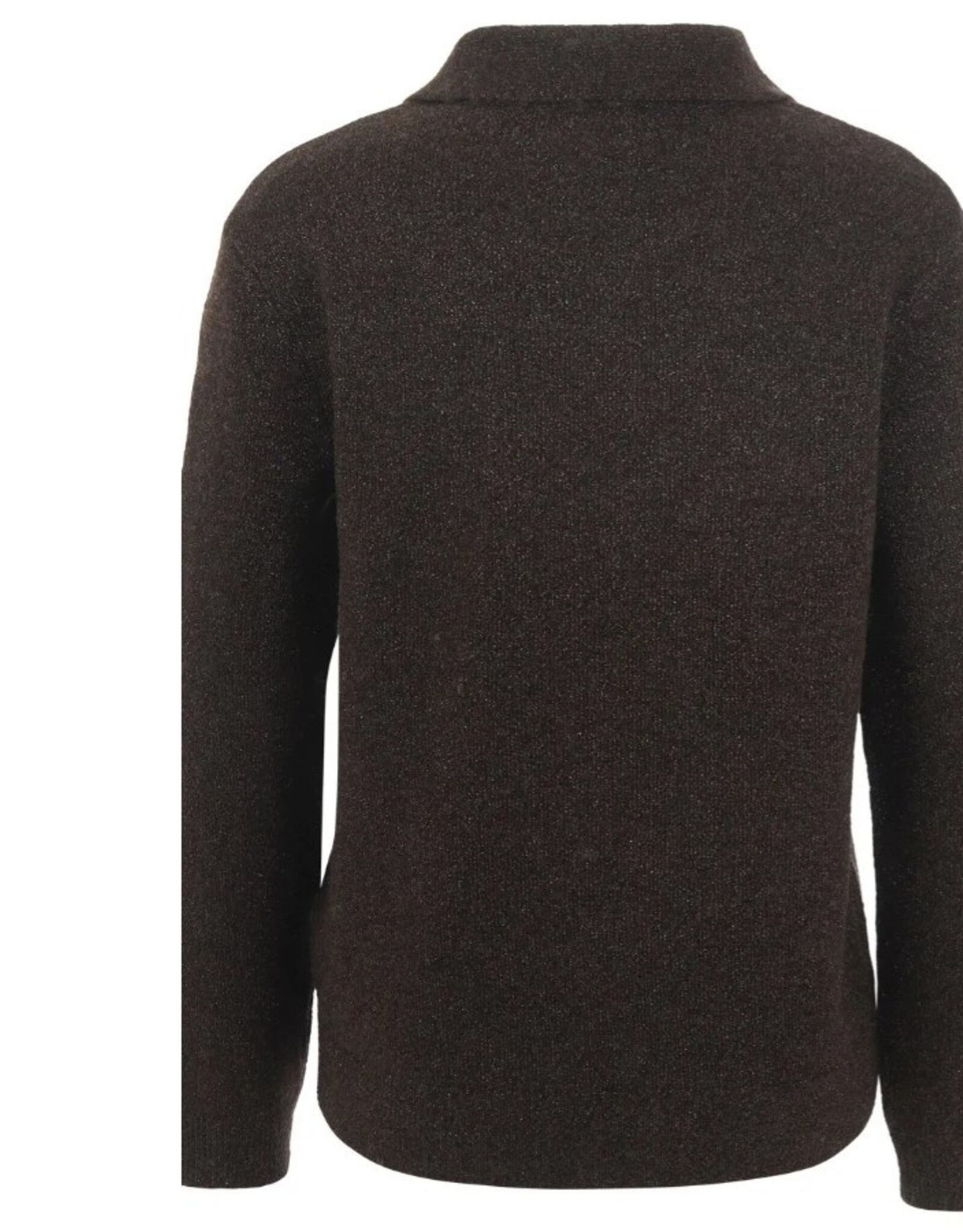 Leo&Ugo Pullover Polo Pailletten Brown
