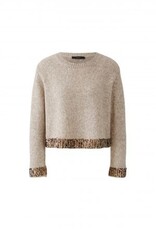 Oui Pullover Light Beige Met Met Pailletten