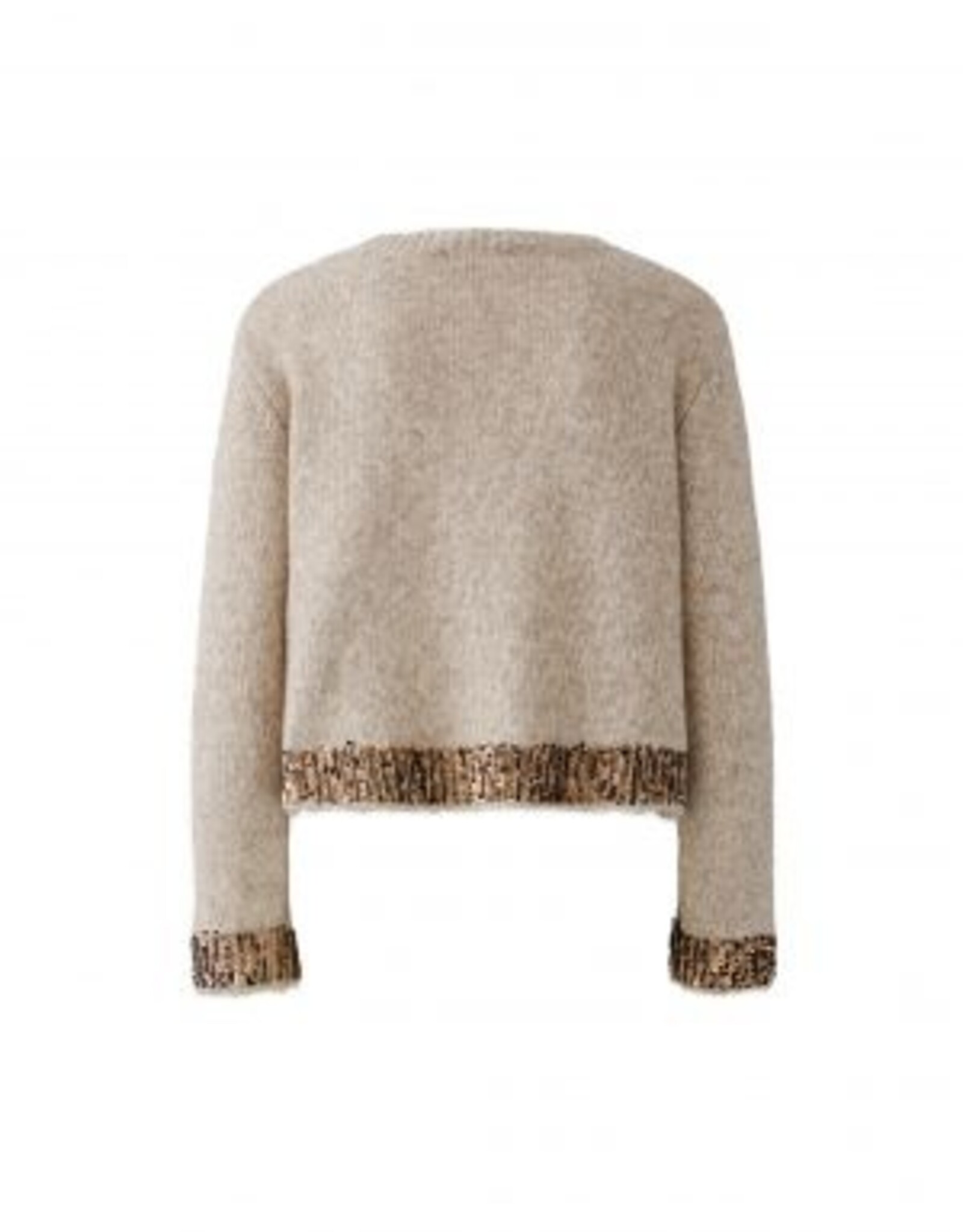 Oui Pullover Light Beige Met Met Pailletten