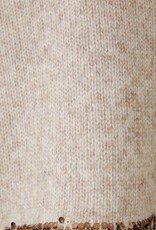 Oui Pullover Light Beige Met Met Pailletten